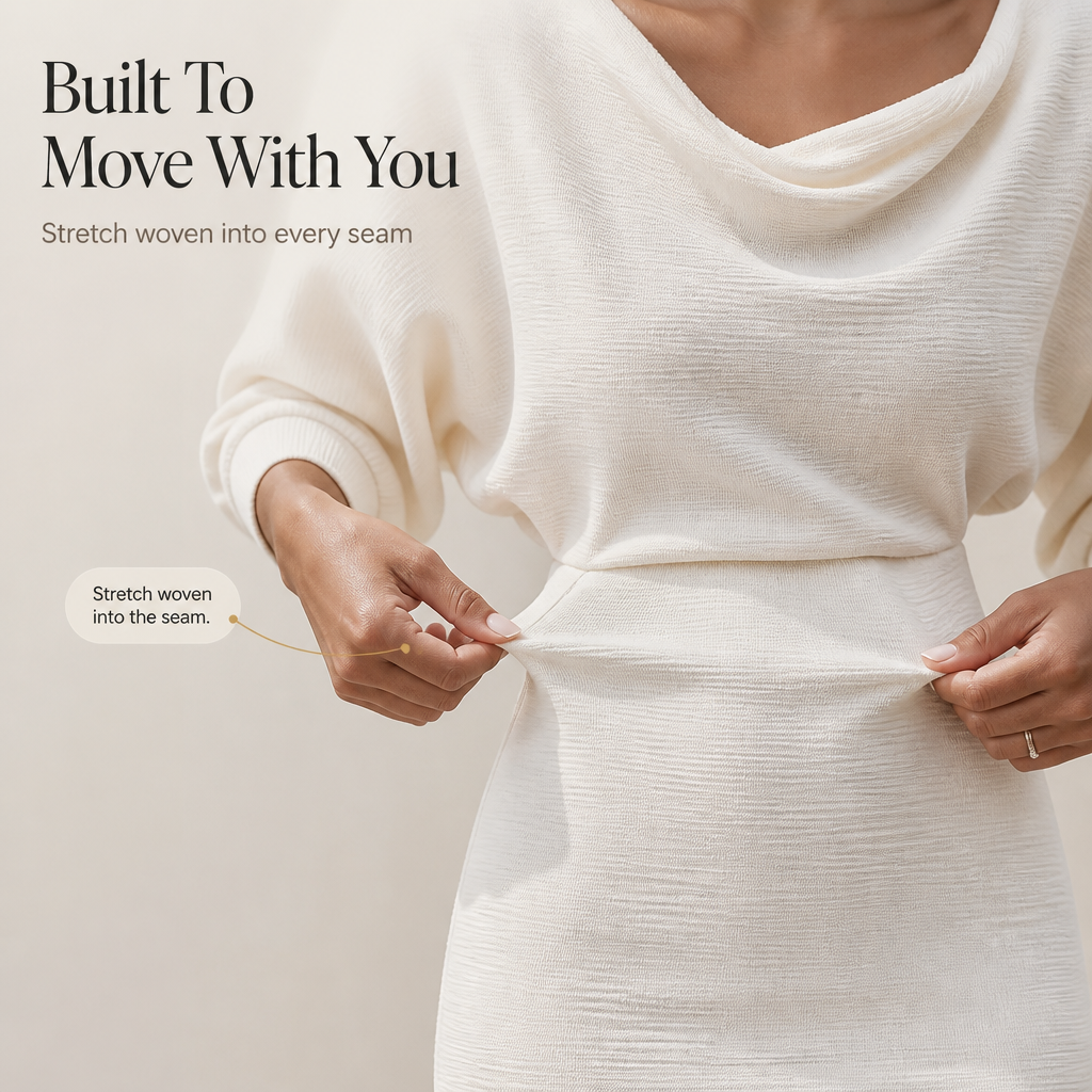 Wearbella – Ribbed Draped Top And Midi Skirt Set