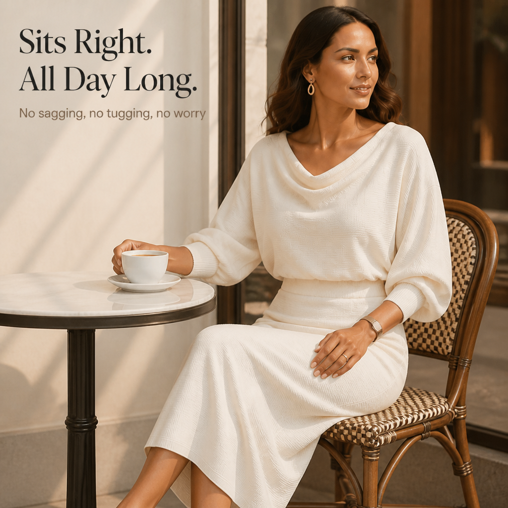 Wearbella – Ribbed Draped Top And Midi Skirt Set
