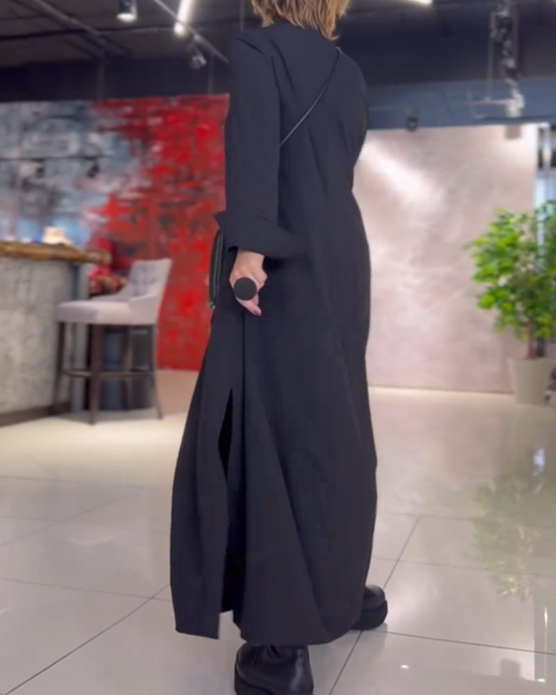 Cecille | Robe longue ample avec fente latérale