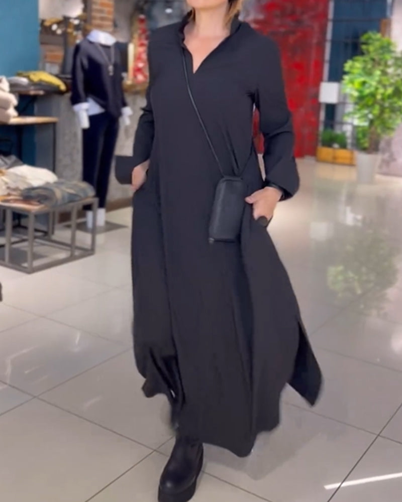 Cecille | Robe longue ample avec fente latérale
