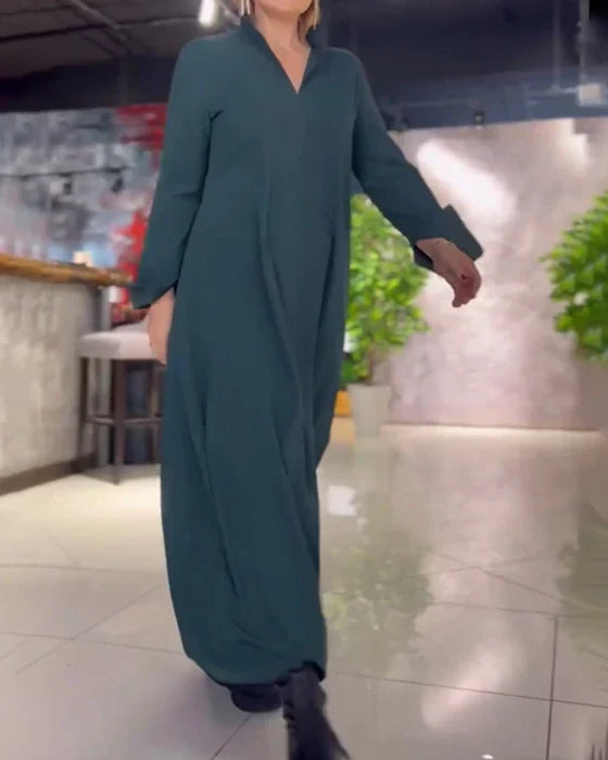Cecille | Robe longue ample avec fente latérale