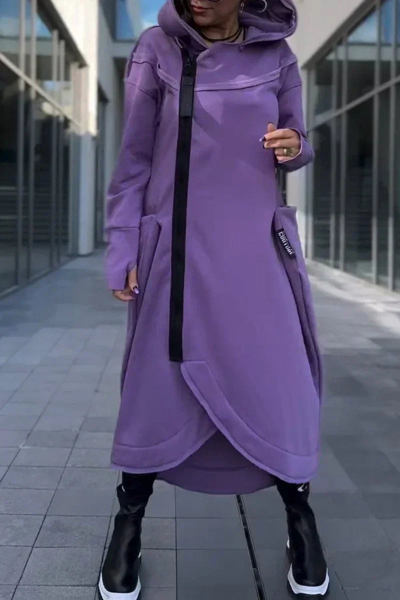 Rachele | Robe sweat zippée longue légère