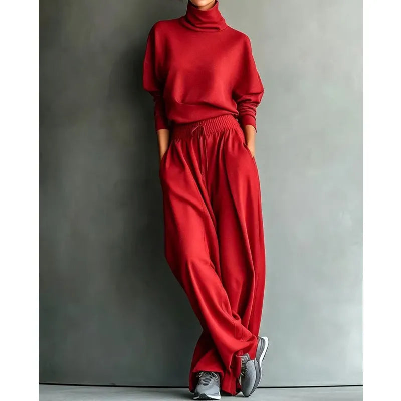 Orianna - Soft-Touch Turtleneck Two-Piece Set