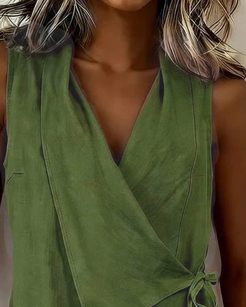 Farren - Sleeveless Wrap Blouse
