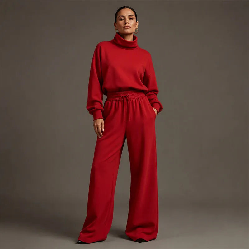 Orianna - Soft-Touch Turtleneck Two-Piece Set
