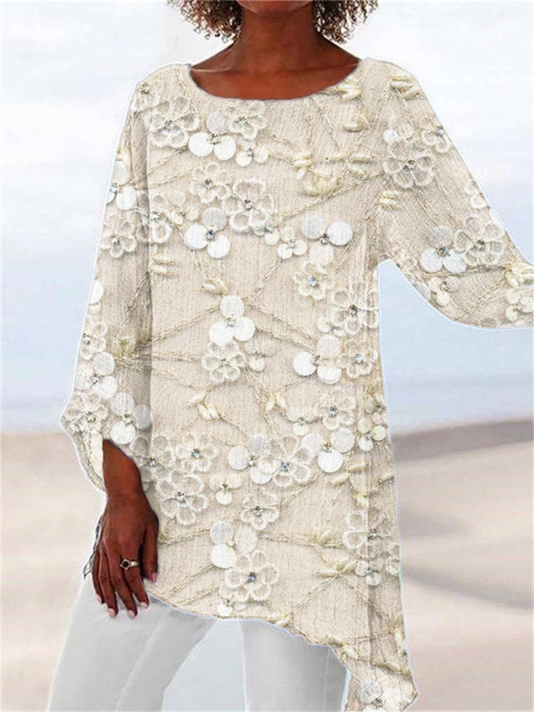 Harper™ - Blusa con estampado de flores y cristales
