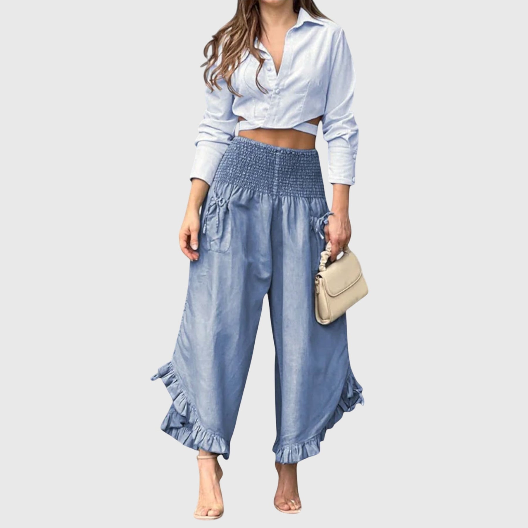 Jaya - Pantalones casuales con pliegues a la moda