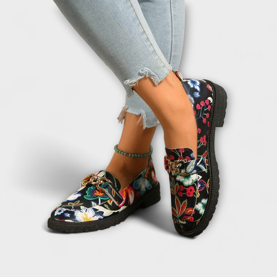 Orla – Mocassins à motif floral coloré pour un look tendance et élégant