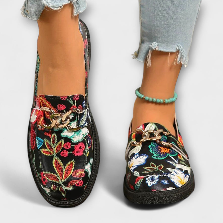Orla – Mocassins à motif floral coloré pour un look tendance et élégant