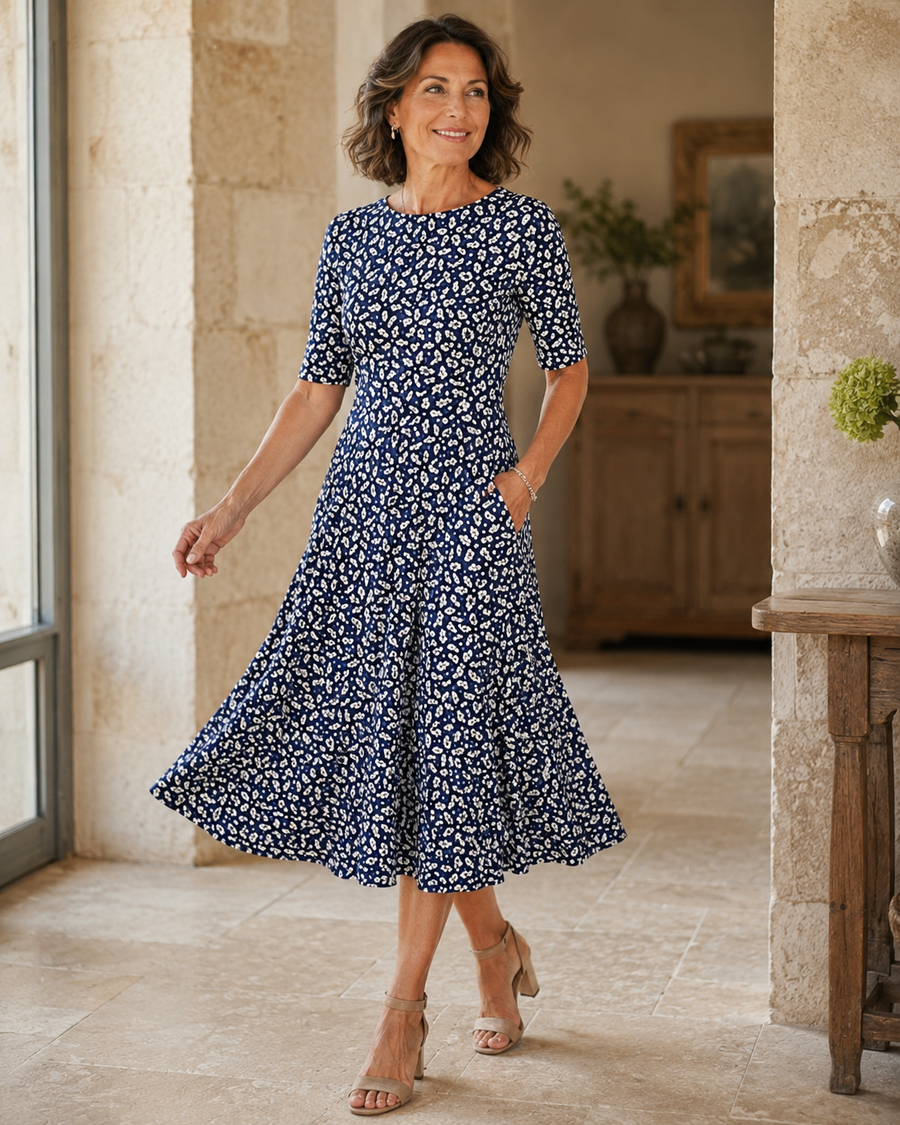 Hestia - Soft-Touch Floral Midi Dress