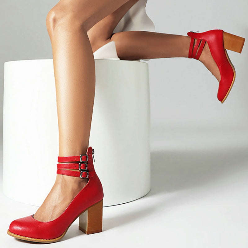 Narella™ | Sandalias elegantes de tacón medio y punta cuadrada