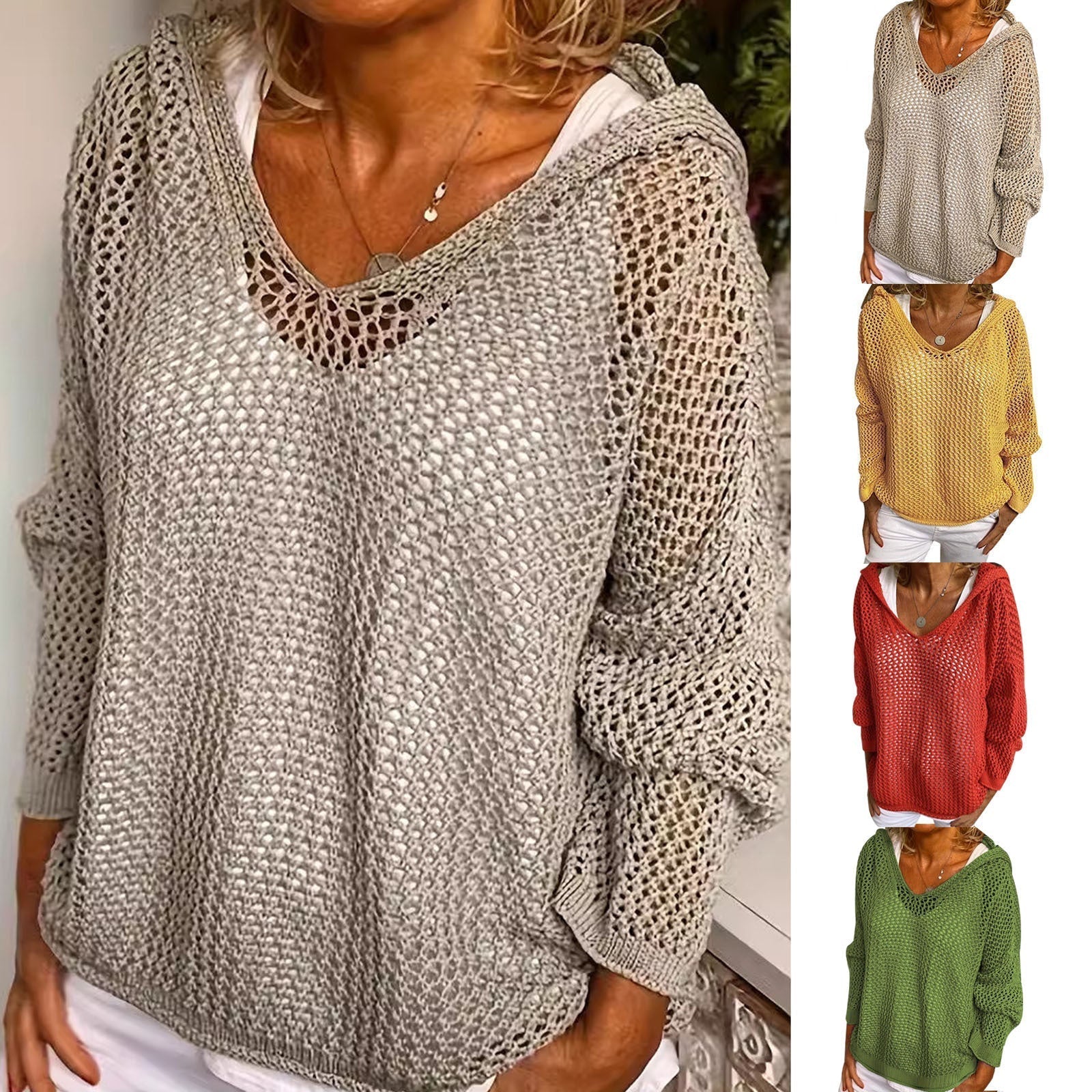 Delia – Loose-Fit Open Knit Sweater