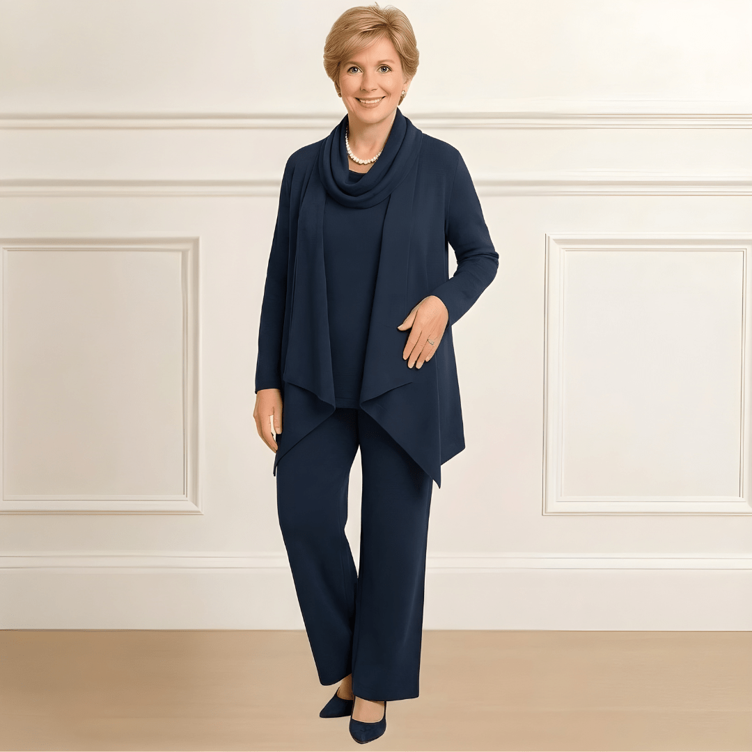 Ensemble cardigan, haut et pantalon Evelyn