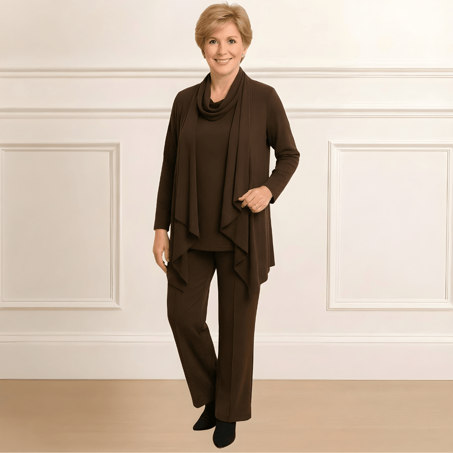 Ensemble cardigan, haut et pantalon Evelyn
