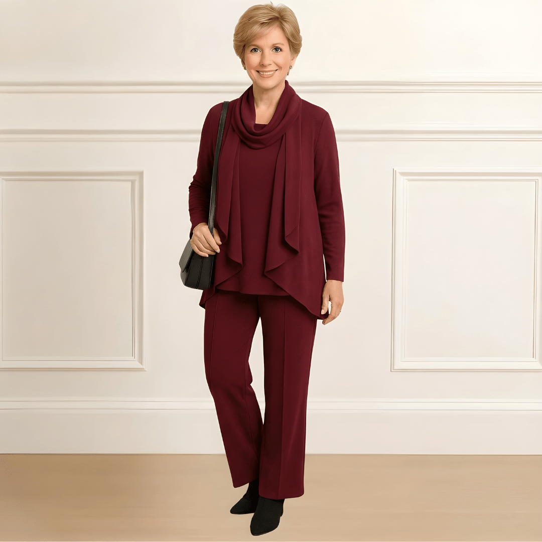 Ensemble cardigan, haut et pantalon Evelyn