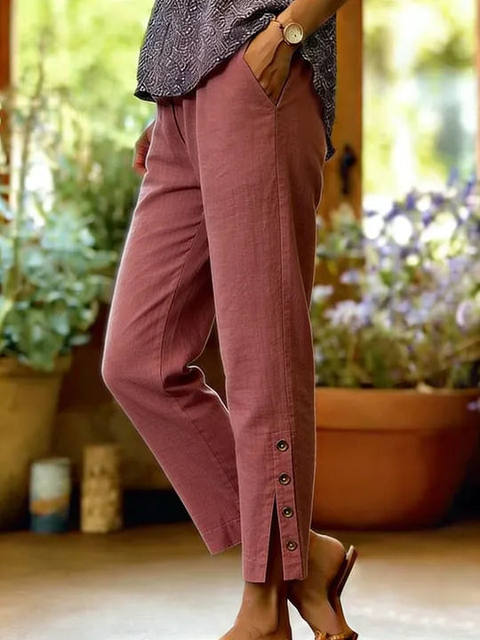 Kira – Casual Loose-Fitting Button Pants