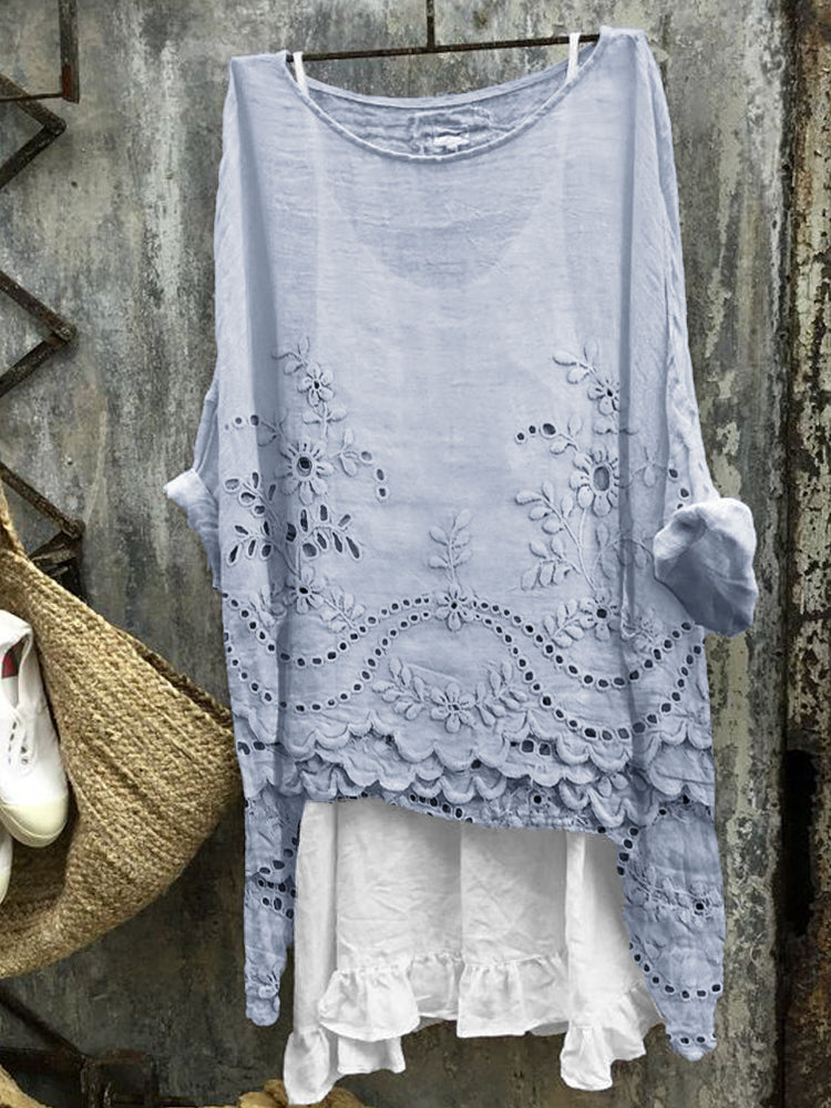 Ella™ - Dual-Hem Printed Blouse