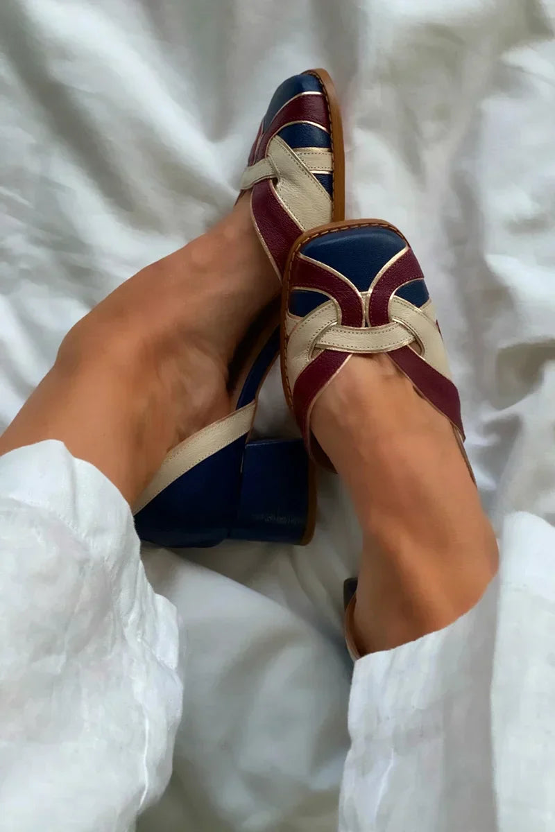 Amara | Tri-Color Slip-On Flats