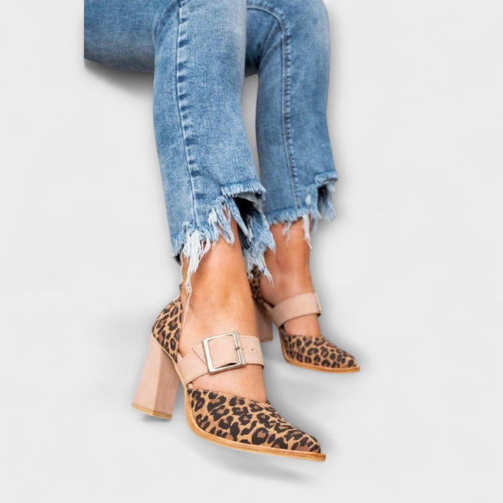 Erewyn | Leopard Print Heeled Sandals