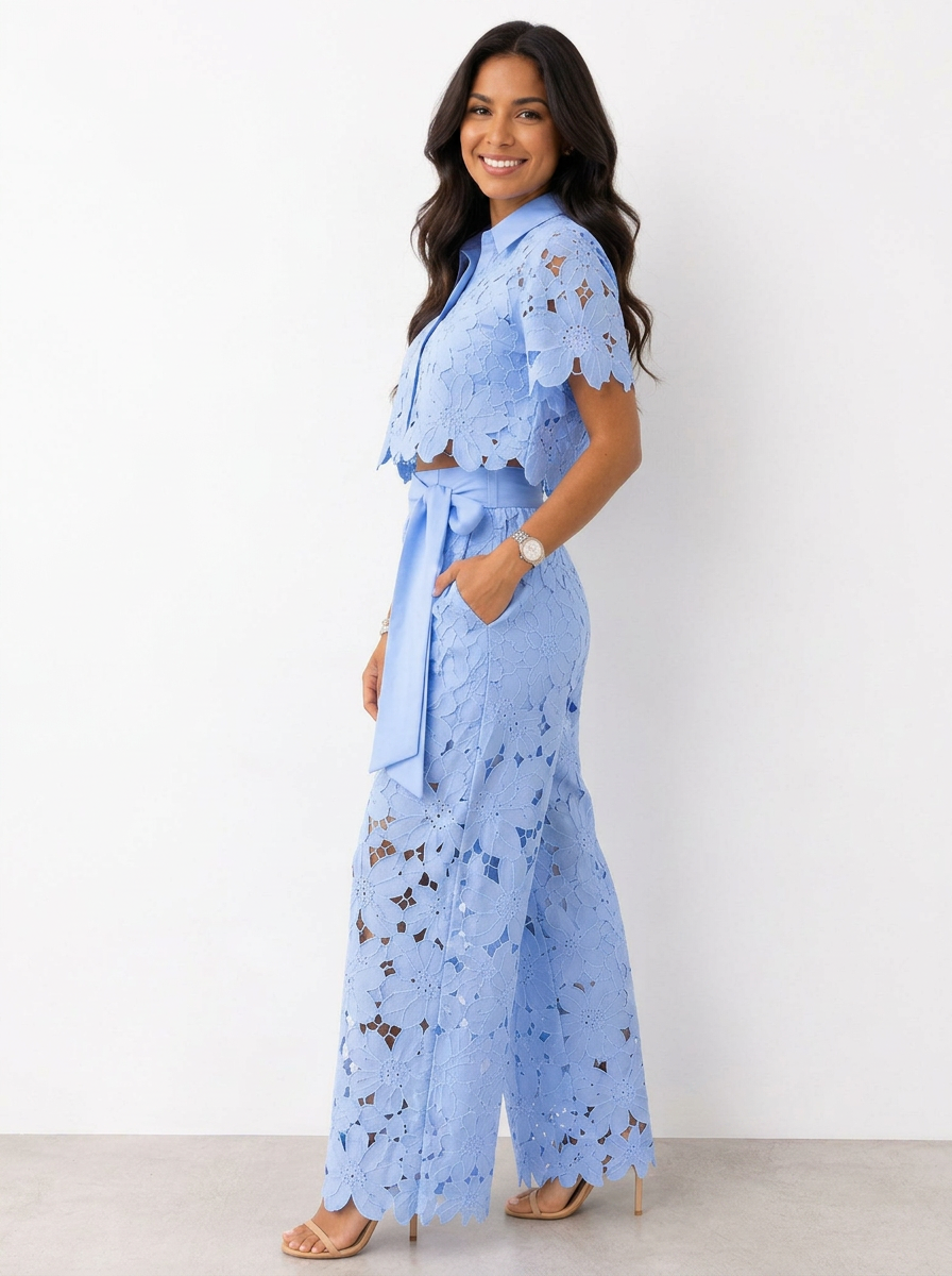 Avalina - Soft-Touch Blouse & Trousers Set