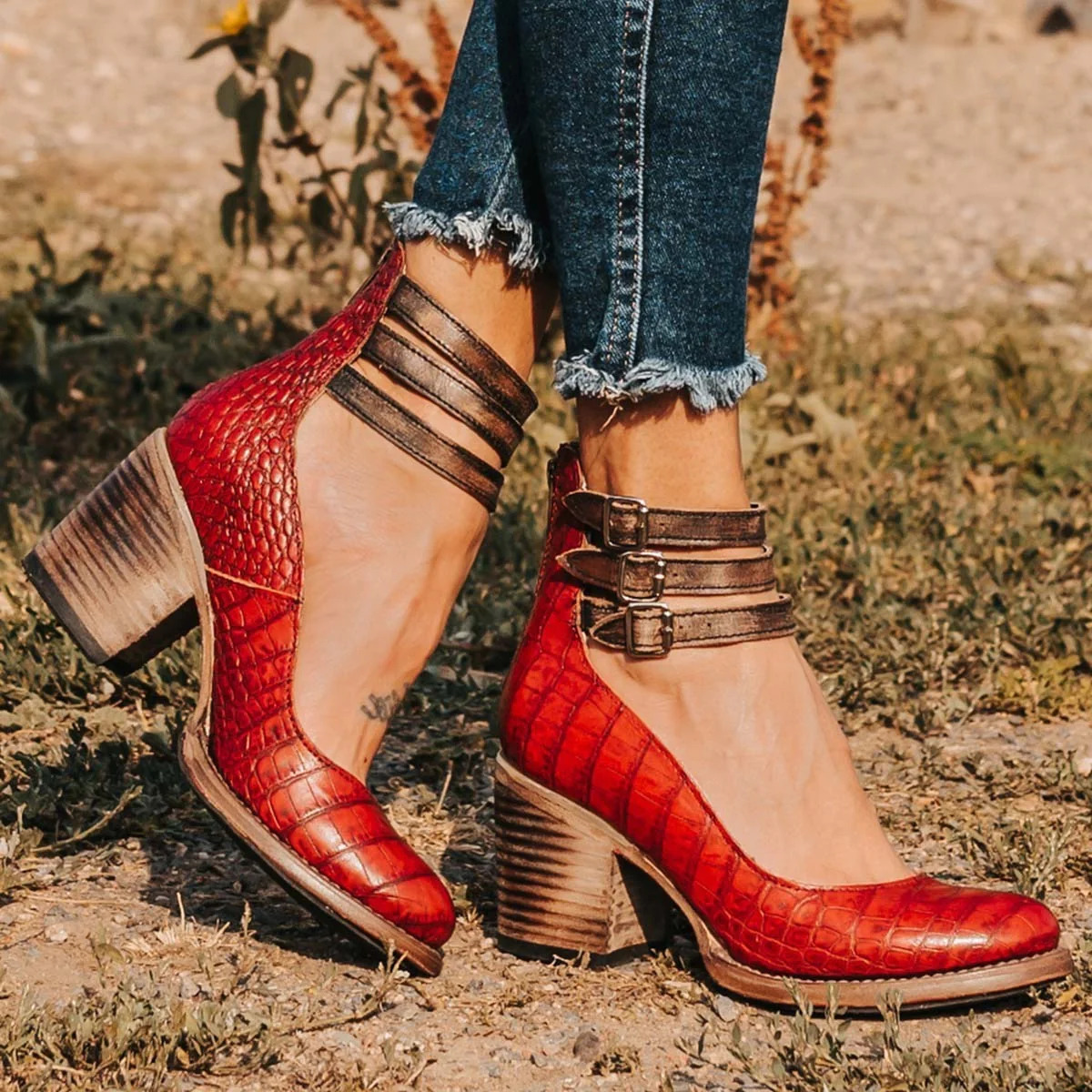 Ginevra™ | Escarpins multi-brides à talon épais