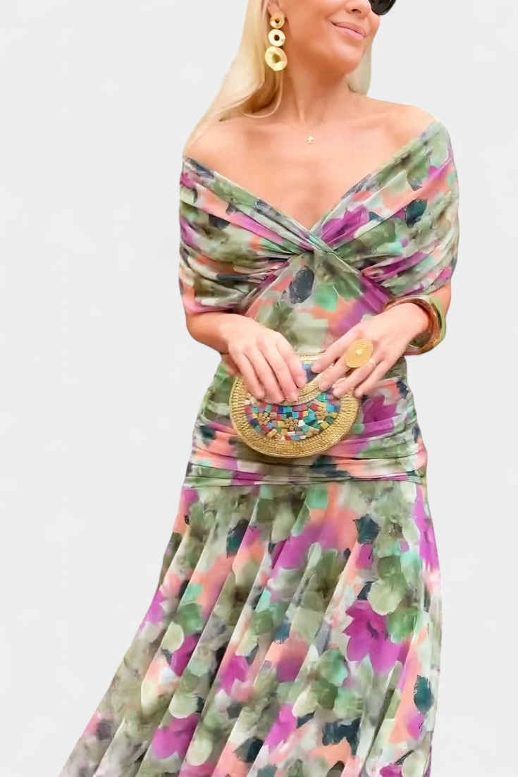 Florendra | Longue robe florale à col en V