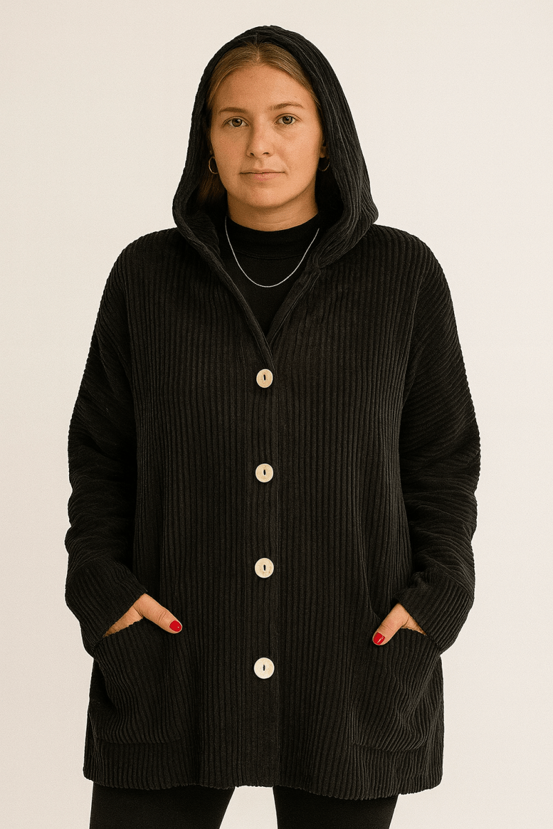 INDIE | VESTE À CAPUCHE EN VELOURS CÔTELÉ