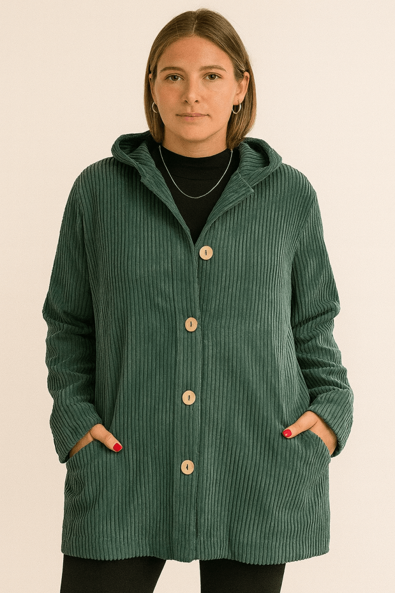 INDIE | VESTE À CAPUCHE EN VELOURS CÔTELÉ