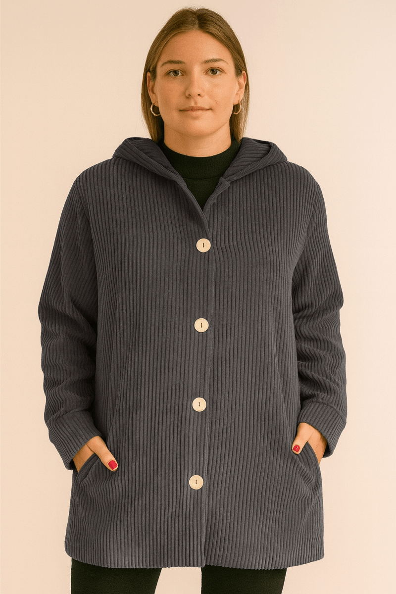 INDIE | VESTE À CAPUCHE EN VELOURS CÔTELÉ