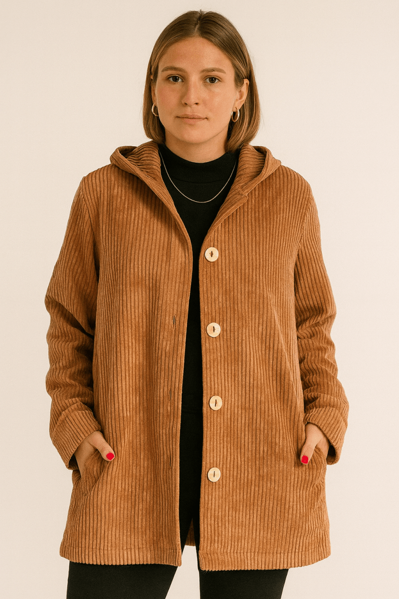INDIE | VESTE À CAPUCHE EN VELOURS CÔTELÉ