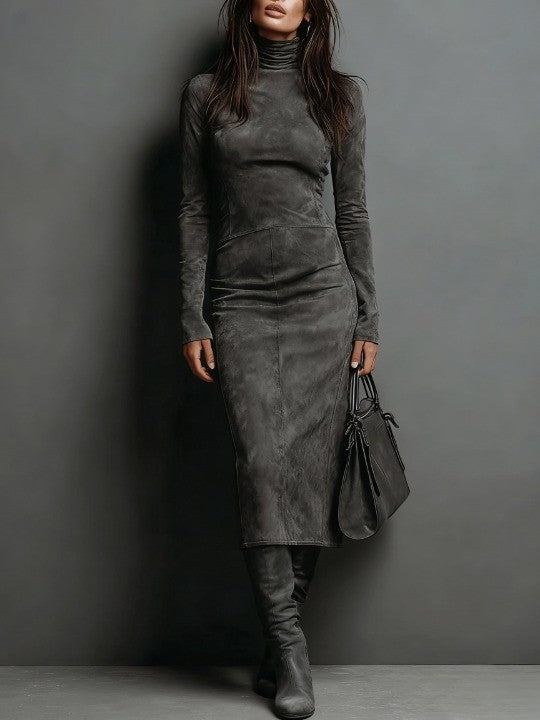Emma | Robe midi à manches longues