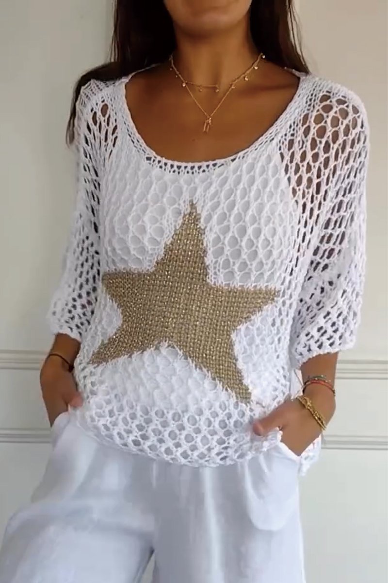 Larissa | Elegantní pletený svetr s hvězdou