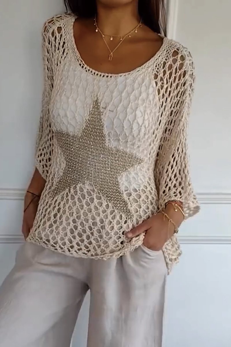 Larissa | Elegantní pletený svetr s hvězdou