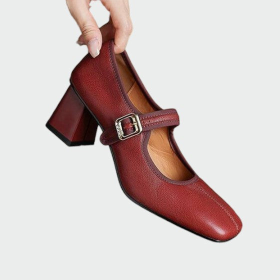 Olivia - Zapatos Mary Jane con hebilla y tacón bloque