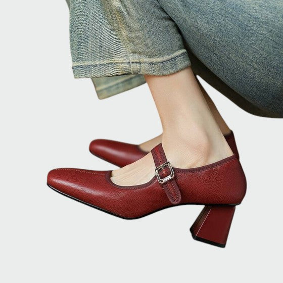 Olivia - Zapatos Mary Jane con hebilla y tacón bloque