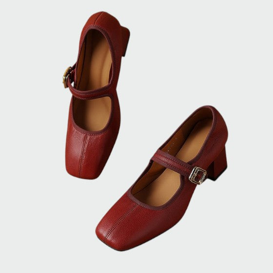 Olivia - Zapatos Mary Jane con hebilla y tacón bloque