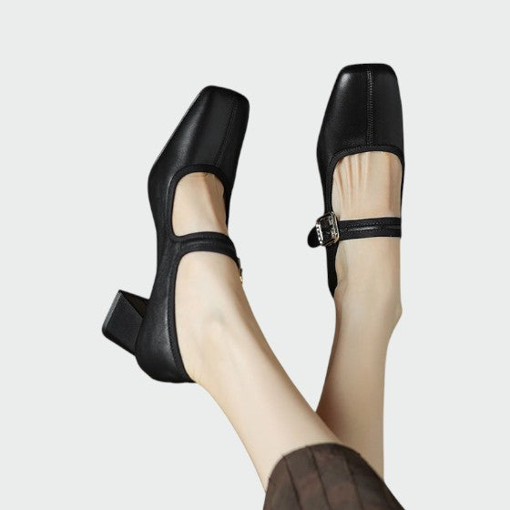 Olivia - Zapatos Mary Jane con hebilla y tacón bloque