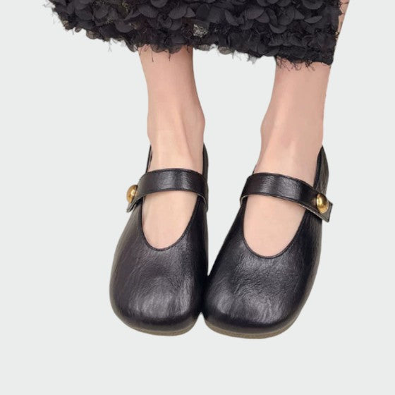 Olivia - Zapatos Mary Jane con botón y punta redonda
