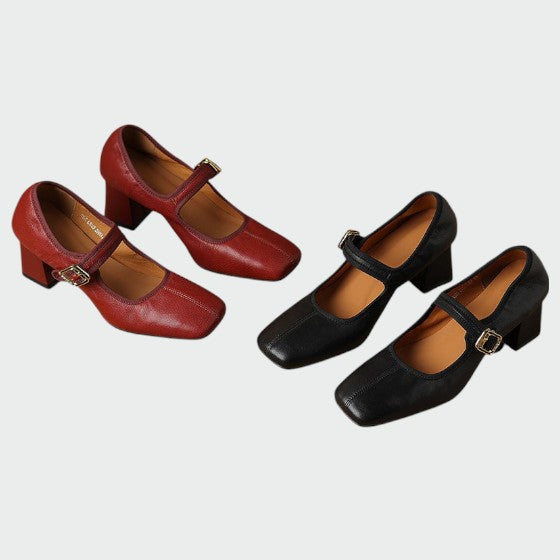 Olivia - Zapatos Mary Jane con hebilla y tacón bloque