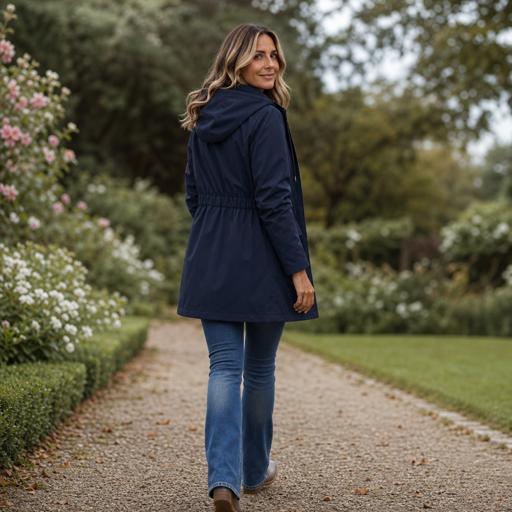 Rainfelle – Slim-Fit Drawstring Waist Hooded Rain Jacket