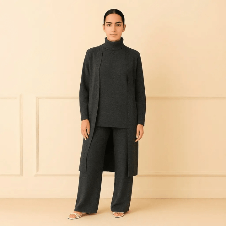Lisy Cardigan, Turtleneck & Pants Set