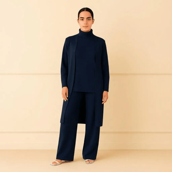 Lisy Cardigan, Turtleneck & Pants Set