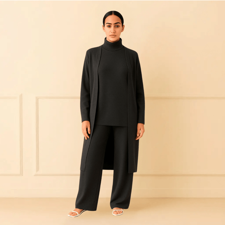 Lisy Cardigan, Turtleneck & Pants Set