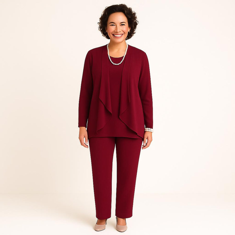 Ensemble cardigan, haut et pantalon Mia