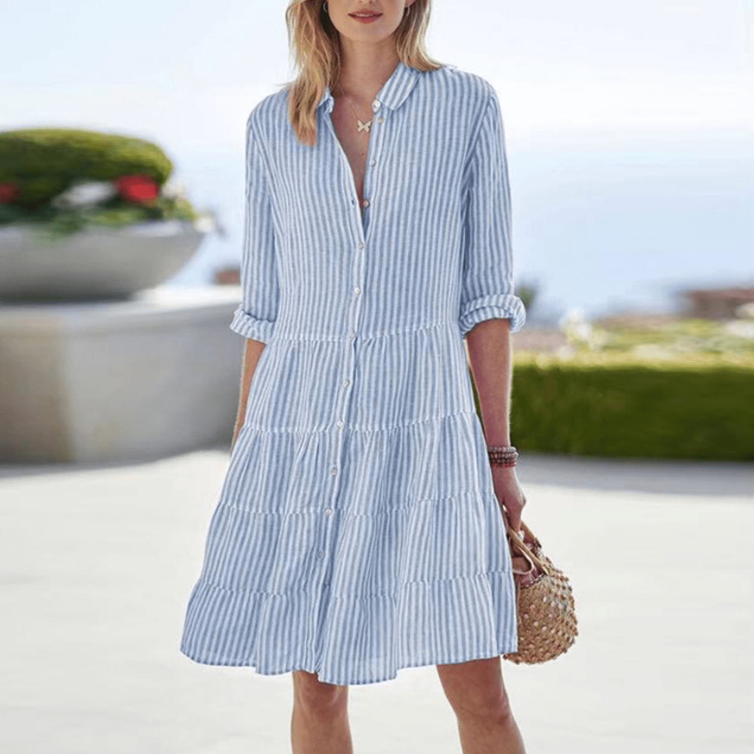 Capucine | Robe rayée légère