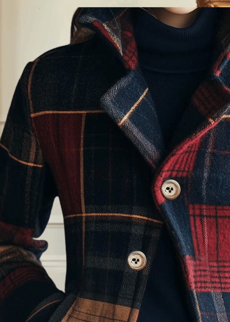 NATALIE | VESTE CLASSIQUE EN LAINE À CARREAUX