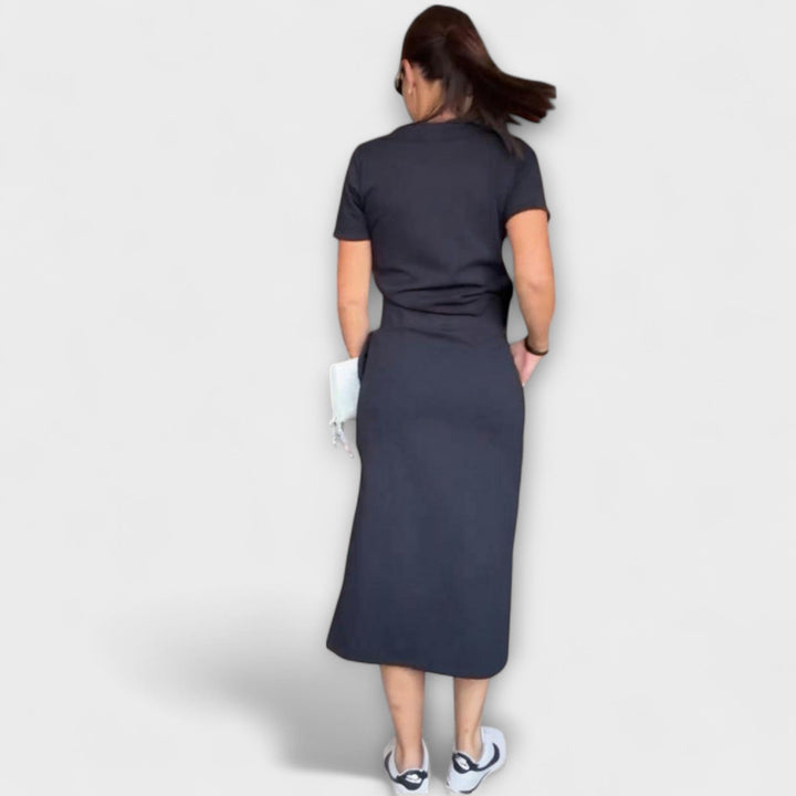 Danielle - Elegant V-Neck Top with Skirt