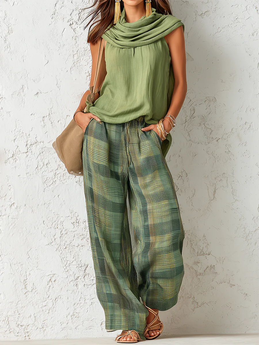 Beatrice - Lightweight Blouse & Wide-Leg Trousers Set