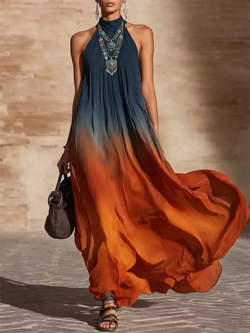 Calissa - Soft-Touch Halter-Neck Maxi Dress