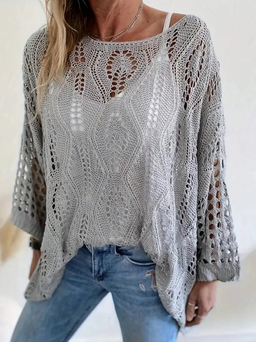 Women's Casual Hollow Knit Top